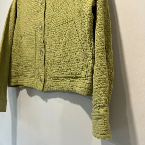 NWOT Madewell Quilted Crop Shirt-Jacket Shacket Button Down Green‎ NJ607 Medium - Image 4