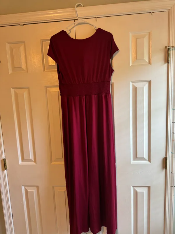 Maroon V-Neck Dress Amazon - Image 7