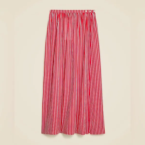 NWOT J. Crew Cotton Voile Beach Coverup Skirt Red & White Stripes Sz L Sold Out - Image 2