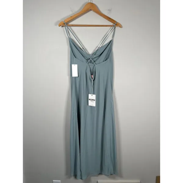 Show Me Your Mumu Verona Cowl Neck‎ Dress Deep Sage Chiffon Womens Size M - Image 6