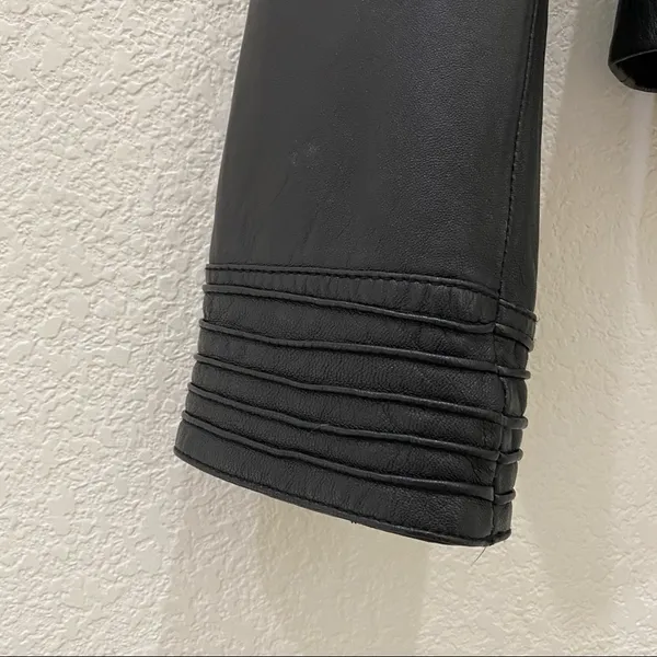 Arden B Black 100% Genuine Leather Moto Jacket S - Image 10