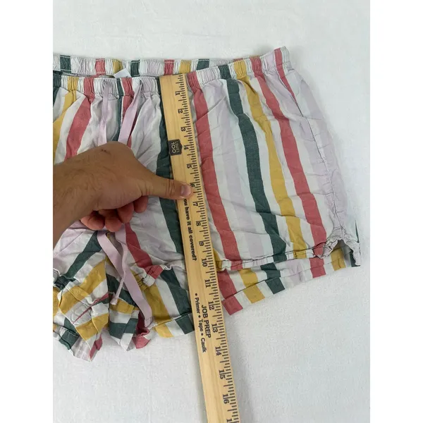 Old Navy PJ Shorts W XL Color Stripe Drawstring Sleepwear Rainbow Beach Summer - Image 3