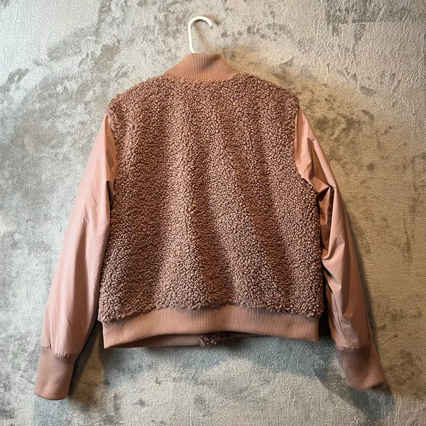 UpWest Pink Sherpa Bomber Jacket‎ Size Large Pink Mauve - Image 4