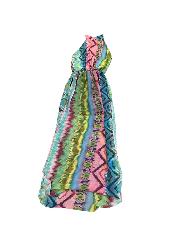 USA Made - Savannah Rae- Multicolor Halter Maxi Dress - Image 2