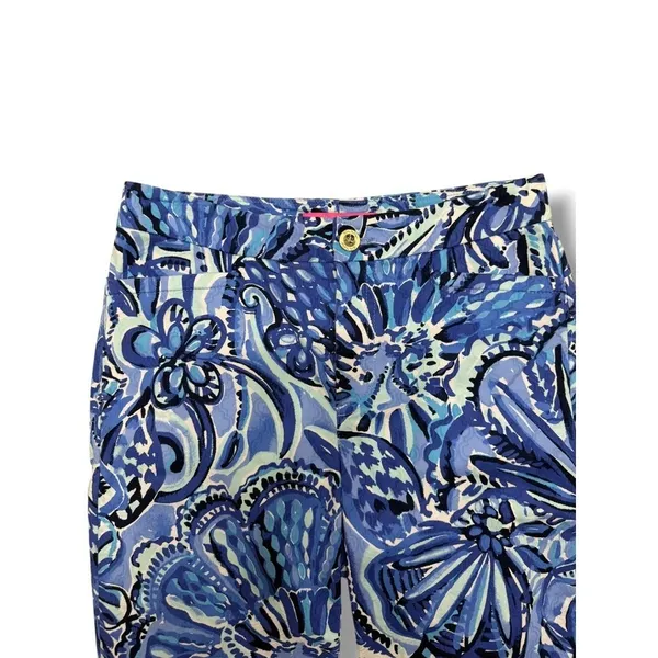 Lilly Pulitzer Kelly Skinny Ankle Pants Iris Blue Zanzibar Zoo Jacquard Womens 0 - Image 5