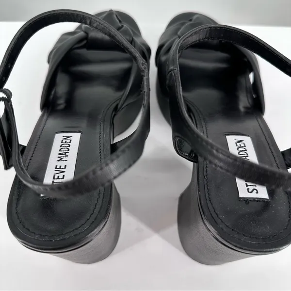 Steve Madden Mella Black Faux Leather Platform Sandals size 11 Ankle Strap - Image 7