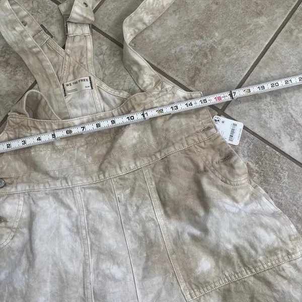 Free People We The Free felix Denim Overalls Tie Dye Dirty NWT SIZE SMALL - Image 9