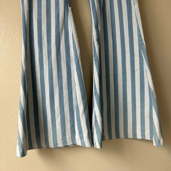 Buddy Love Blue and White Jojo High Waist Stripe Flare Jeans Size 28 - Image 8