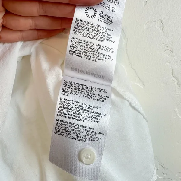 Reformation | Kady Collared Button Front Tank Top in White | Size 4 - Image 6