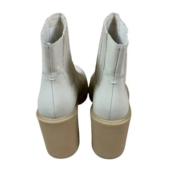 Dolce‎ Vita Cache H20 Ankle Boots 11 Ivory Elastic Sides Block Heel Slip On - Image 5