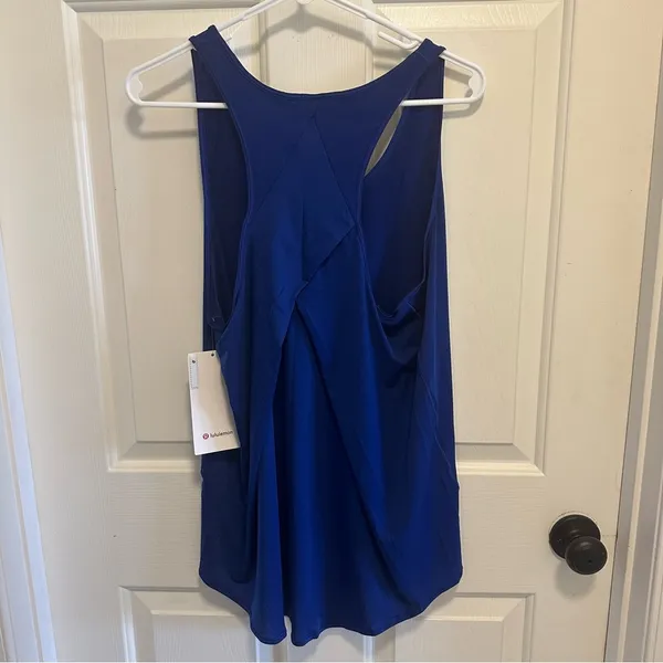 Lululemon Essential Pleated Tank Top Blue Larkspur Size 10 - Image 4