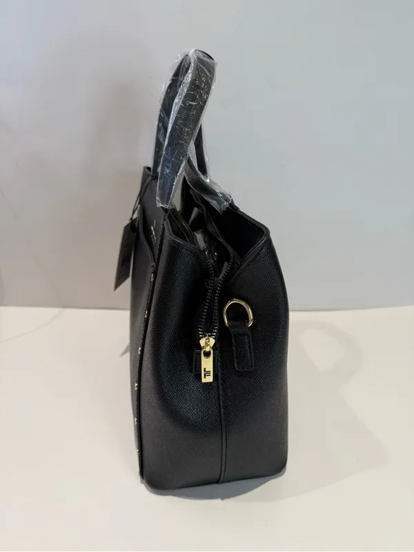 London Fog Black Marcelle Studded Satchel NEW - Image 2