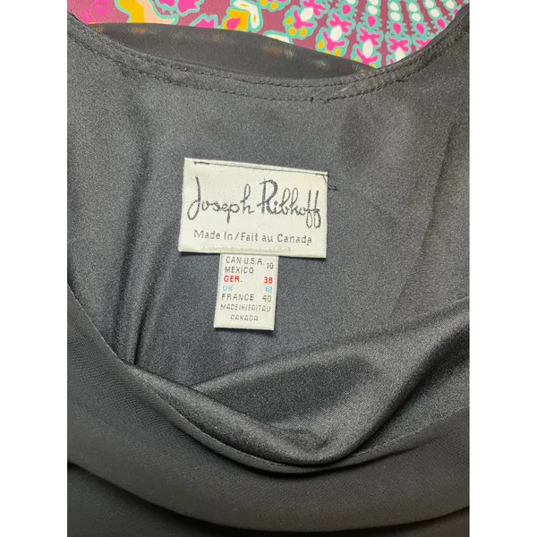 Vintage JOSEPH‎ RIBKOFF Black Tiered Chiffon Dress Y2K 90s Minimalist Formal 10 - Image 5