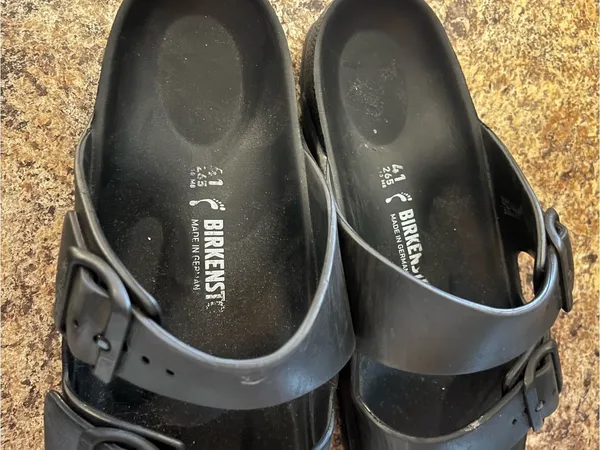 Birkenstock Black Double Strap Slide Sandals - Image 3