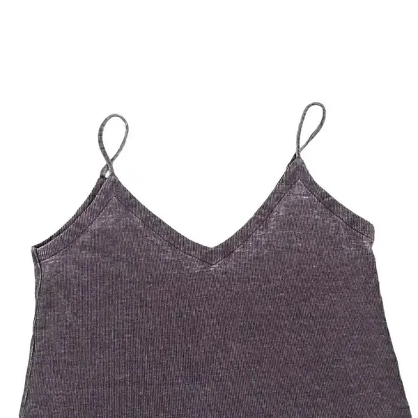 Chaser Revolve DOUBLE V NECK RIB CAMI BEAR Purple Women’s Top SZ M - Image 8