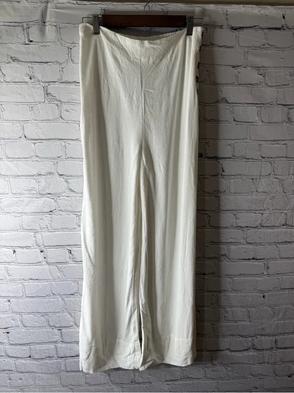 GLG Good Luck Gem white linen wide leg pants medium - Image 8