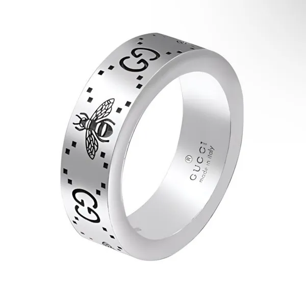 Gucci GG Signature Bee 6MM Silver 925 Semi Shiny Ring - Image 2