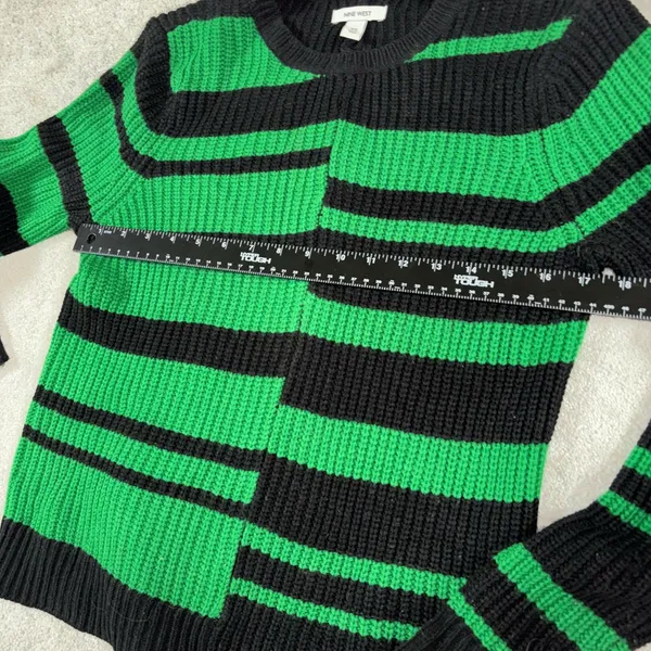 Nine West XS‎ Green And Black Knit Sweater - Image 4