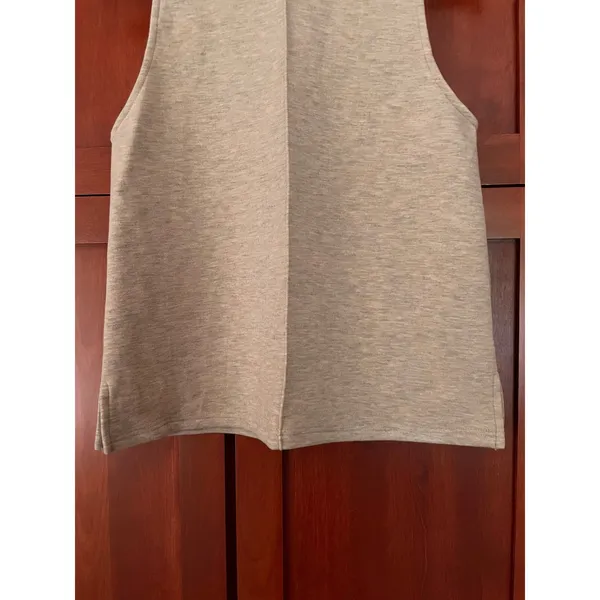 OGL Turtleneck Split Hem Top Sleeveless FuzzLuxe Heather Morganite Size Small - Image 4
