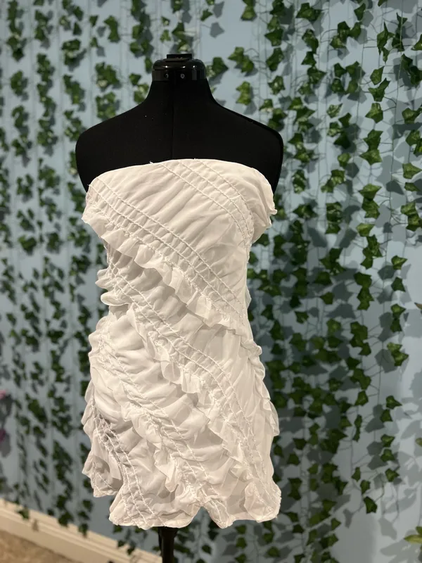 Princess Polly Mini White Ruffled Dress - Image 2