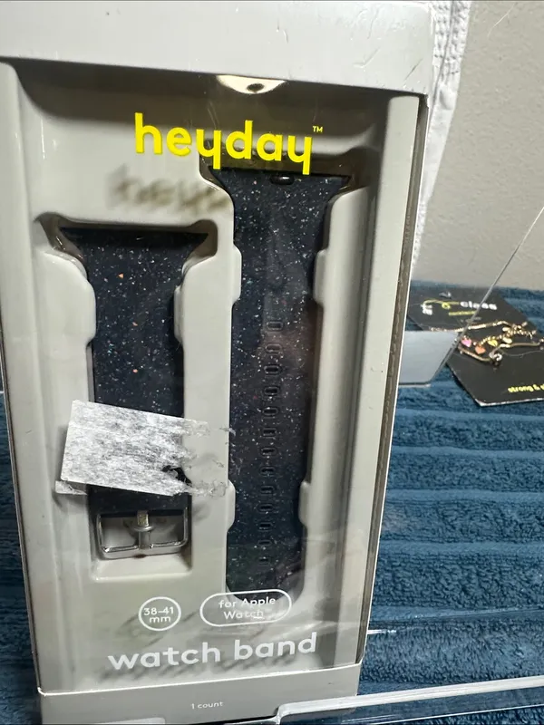heyday Navy Glitter Watch Band with Bright Assorted Silicone Bands NWT - Image 2