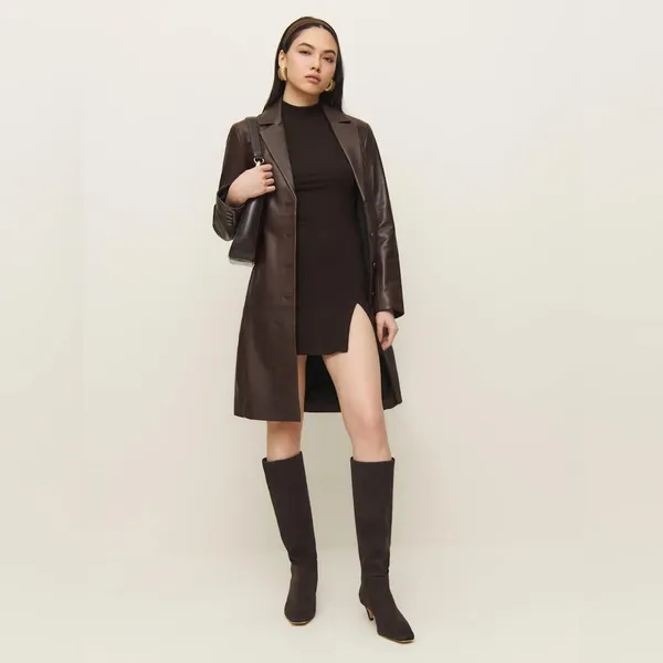 Reformation Skylar Knit Dress, Cafe Color, Size X-Small, $128 - Image 3