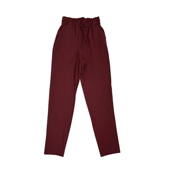 Lululemon Drawstring Stretch High-Rise Athleisure Jogger Pants Red Merlot Size 0 - Image 2