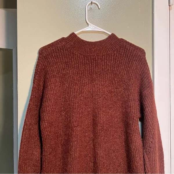 Old Navy Women's‎ Size Medium Cozy Tunic Pullover Sweater Rust Brown Mock Neck - Image 7