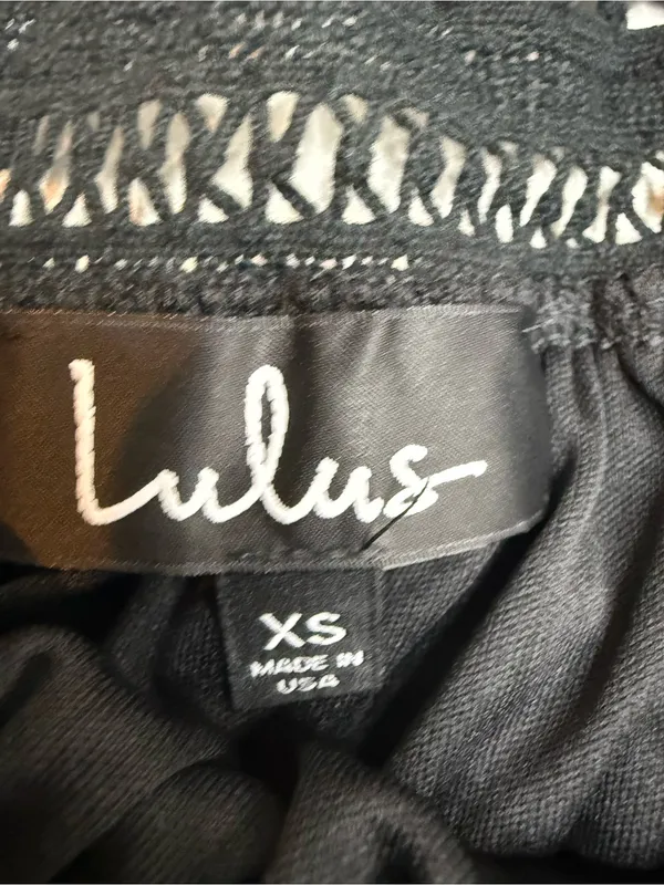 Lulu's Black Off-Shoulder Crochet-Trim Blouse size XS - Image 9