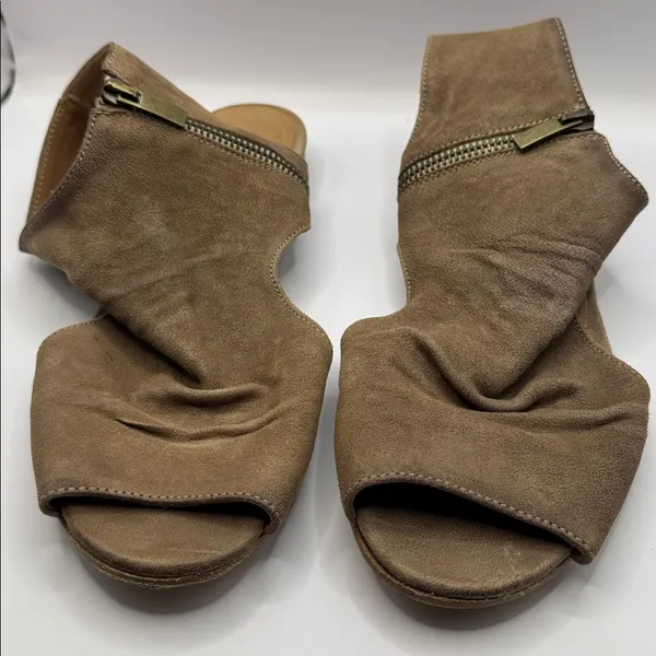 Sundance Italian Leather Suede Open Toe Mules Brown Vero Cuoio Size 40 (9–9.5) - Image 6