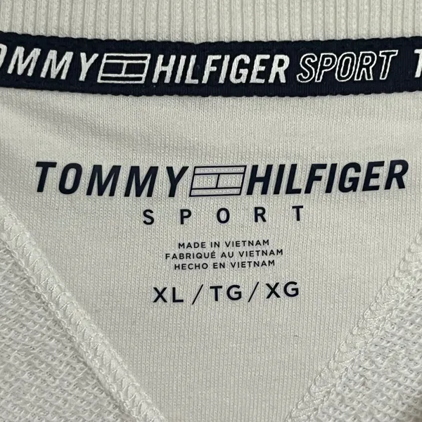 Tommy Hilfiger‎ Sport Womens XL White Cropped Sweatshirt Flag Logo TP2T0257 NEW - Image 4