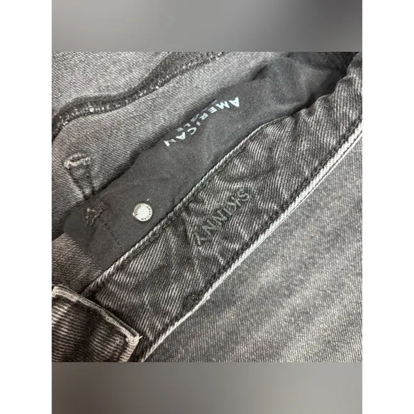 American Eagle Outfitters Black Denim Skinny Jeans high rise size 8 casual - Image 2