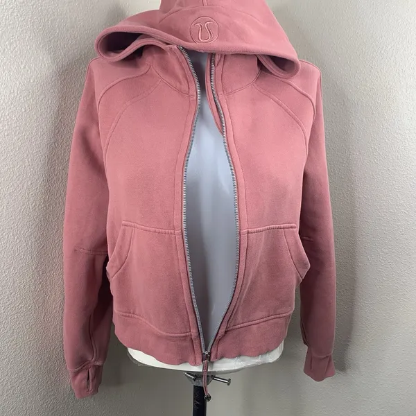 Lululemon Scuba Oversized Full Zip Hoodie Sweatshirt Brier Rose Pink Sz XS/S - Image 4
