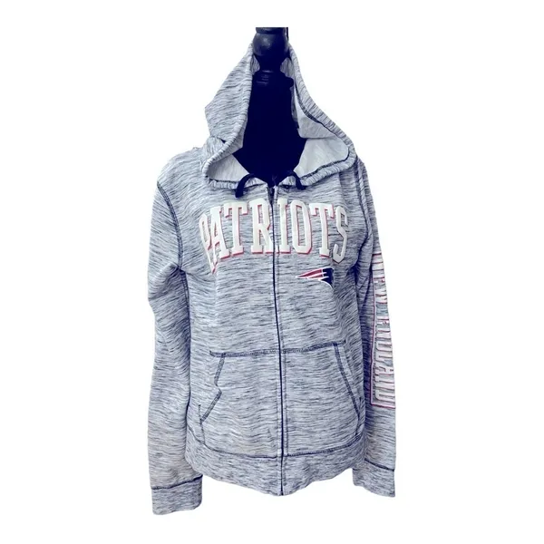 NEW ENGLAND PATRIOTS Women's Space-Dye Full-Zip Fleece Hoodie size M - Image 4