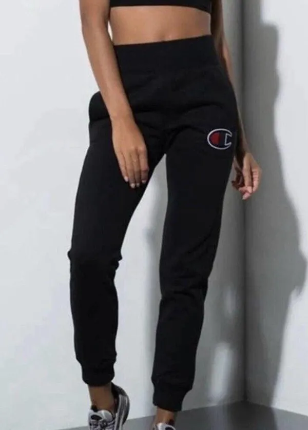 Champion Reverse Weave Black Big C Logo Joggers Large - Image 2