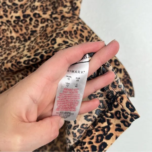 Primark Cheetah Print Mini Skirt Brown Tan Animal‎ Pattern Size 12 - Image 4