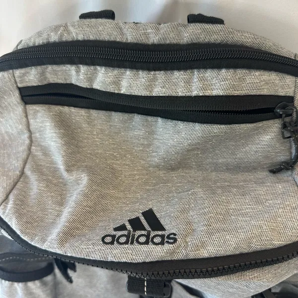 Gray Men’s Backpack with Black Trim Adidas Black And Gray Backpack unisex - Image 2