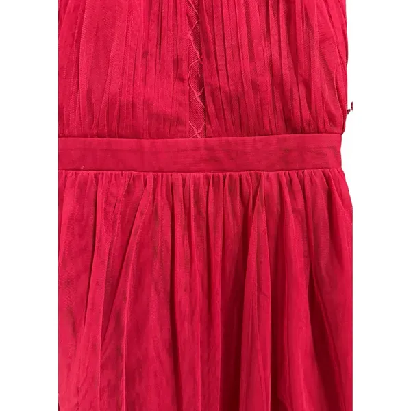Little Mistress Lace Long Sleeve High Neck Maxi Dress‎ Red Women's Size 6 - Image 9