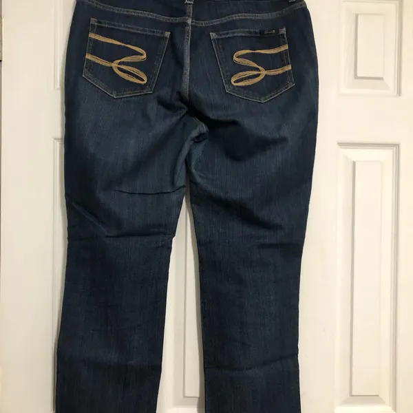 7 seven jeansmedium wash‎ jeans flare style women’s size 14 - Image 4