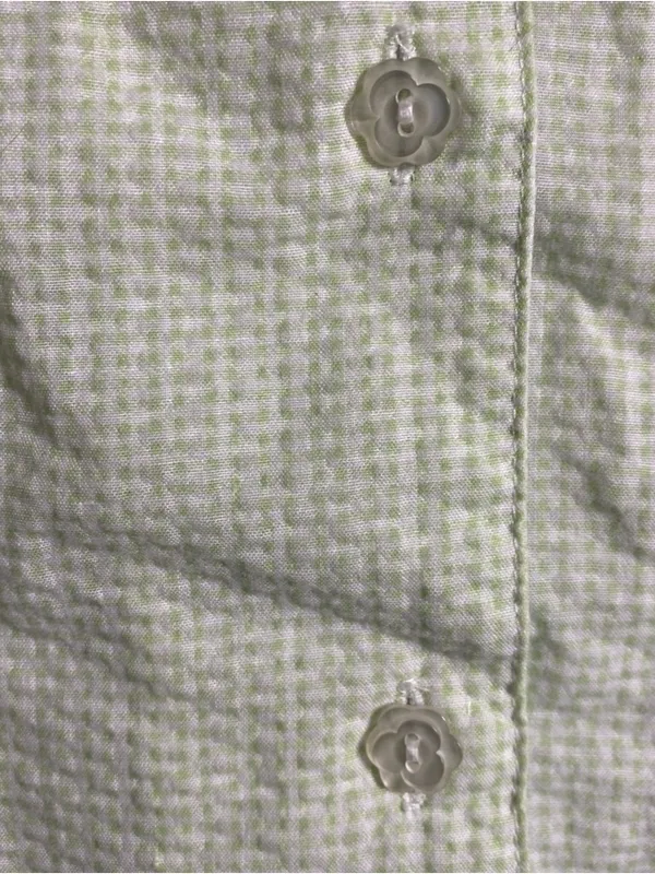 Light Green Embroidered Cotton Button-Up Top‎ Cottage Fairy Whimsy lace size M - Image 4