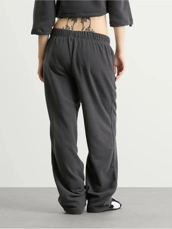 Skims fleece lounge straight leg pants sold out color size small relaxed fit NWT - Image 4