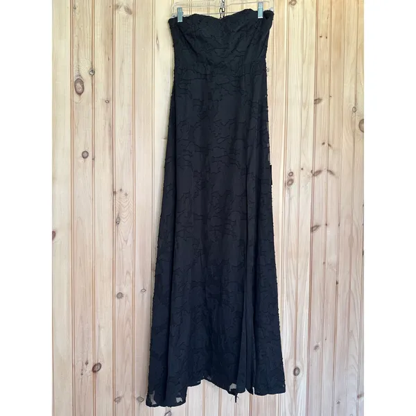NWT Lulus Garden of Romance Black Floral Burnout Strapless Maxi Dress Gala Sz S - Image 2
