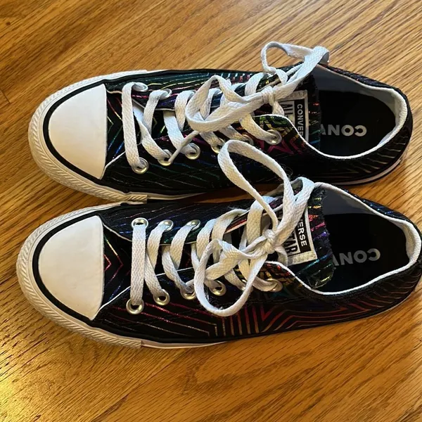 Converse Chuck Taylor All Star Ox "All Of the Stars" Women Shoes Black-White- 7M - Image 4