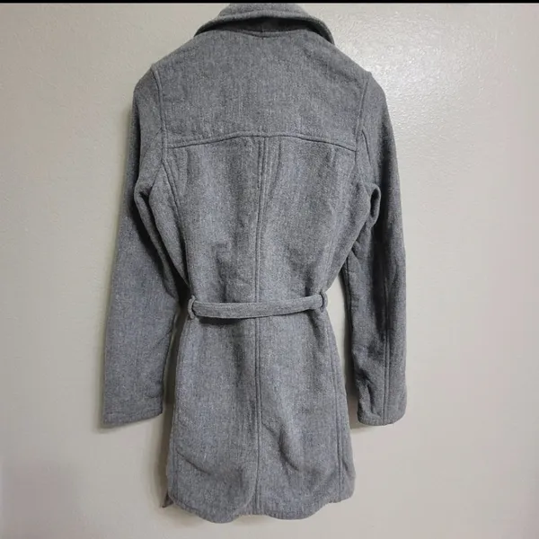 Abercrombie & Fitch Wool Blend Coat Gray Flannel Lining Women's Size Small - Image 2