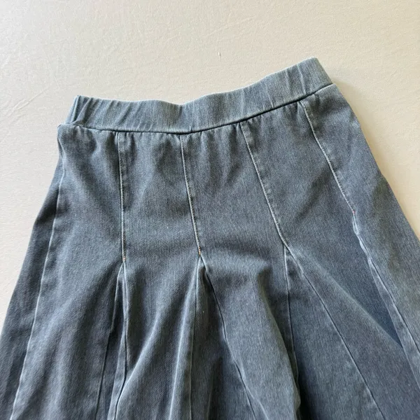 Denim Washed Paneled Circle Skirt Blue Size XXS - Image 3