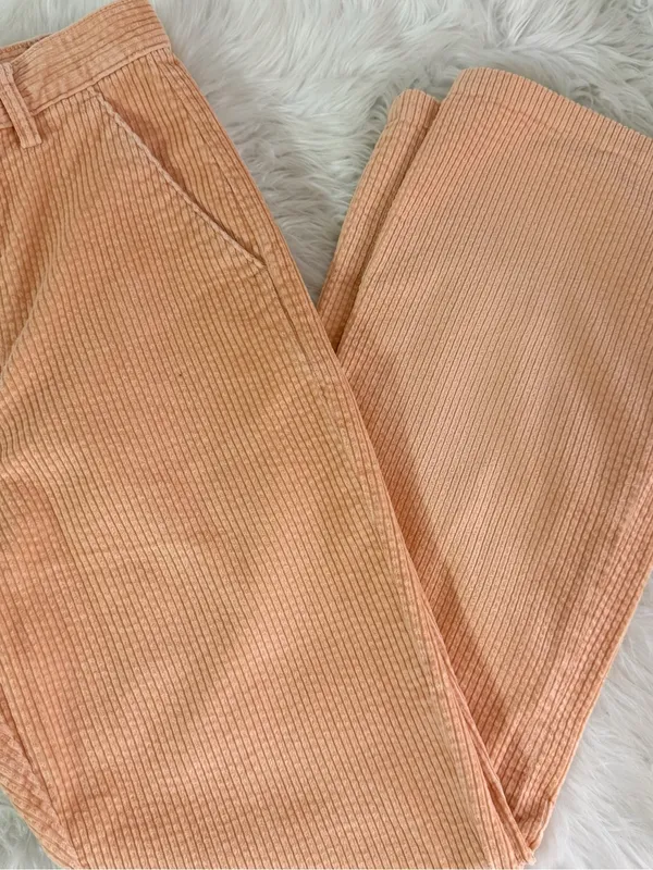 Levi’s Math Club Flare Corduroy Pants Peach 27 High Rise Wide Leg - Image 5