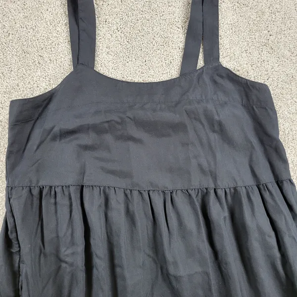 The Drop Womens Britt Dress M Black Tiered Lyocell Sleeveless‎ Maxi Adj Strap - Image 2