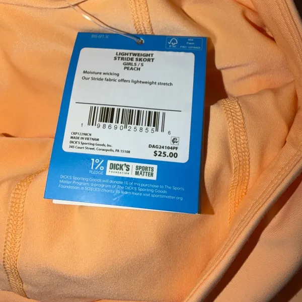 DSG Girls Small Peach Lightweight Stride Skort Ruffle Athletic Tennis Skirt NWT - Image 5