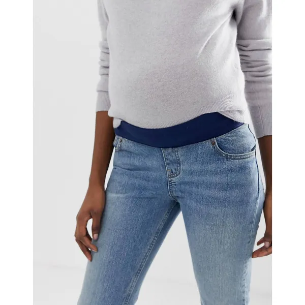 Asos Design Egerton Rigid Cropped Flare Under Belly Maternity Jeans womens 10 - Image 6