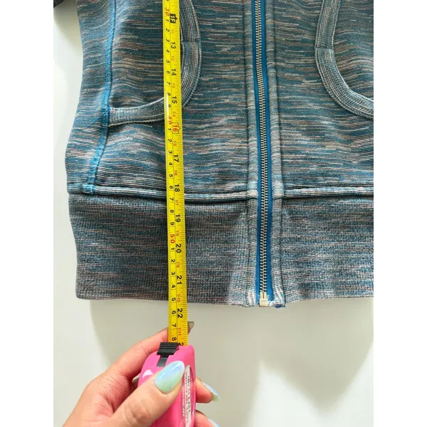 Lululemon Scuba Hoodie Full Zip Blue Grey Space Dye Size 2 Sweatshirt‎ - Image 5